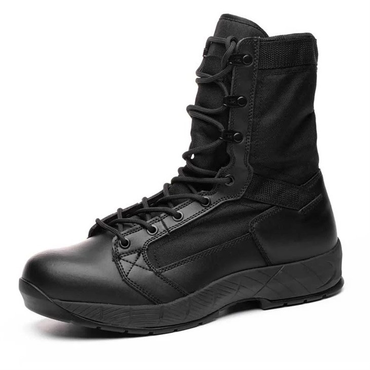 Black Leather Military Boots Mens best